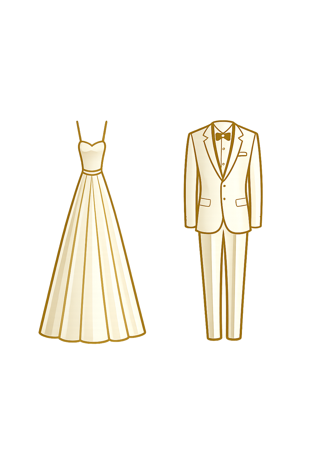 Vestido de gala y traje formal